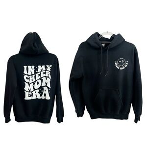 In My Cheer Mom Era Black Graphic Hoodie Size Small
